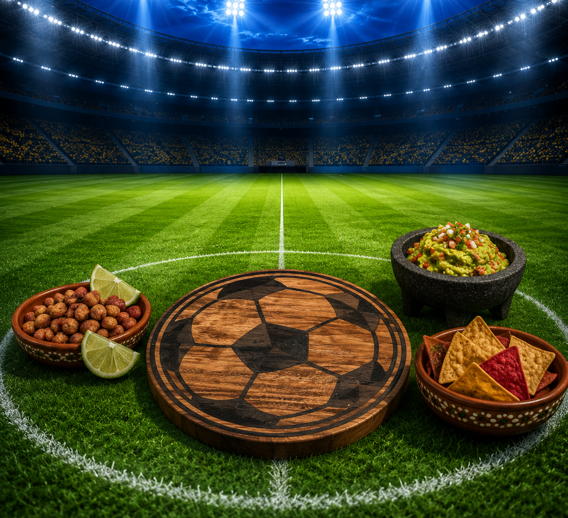Tabla Artesanal de Tzalam · Grabado Balón de Fútbol