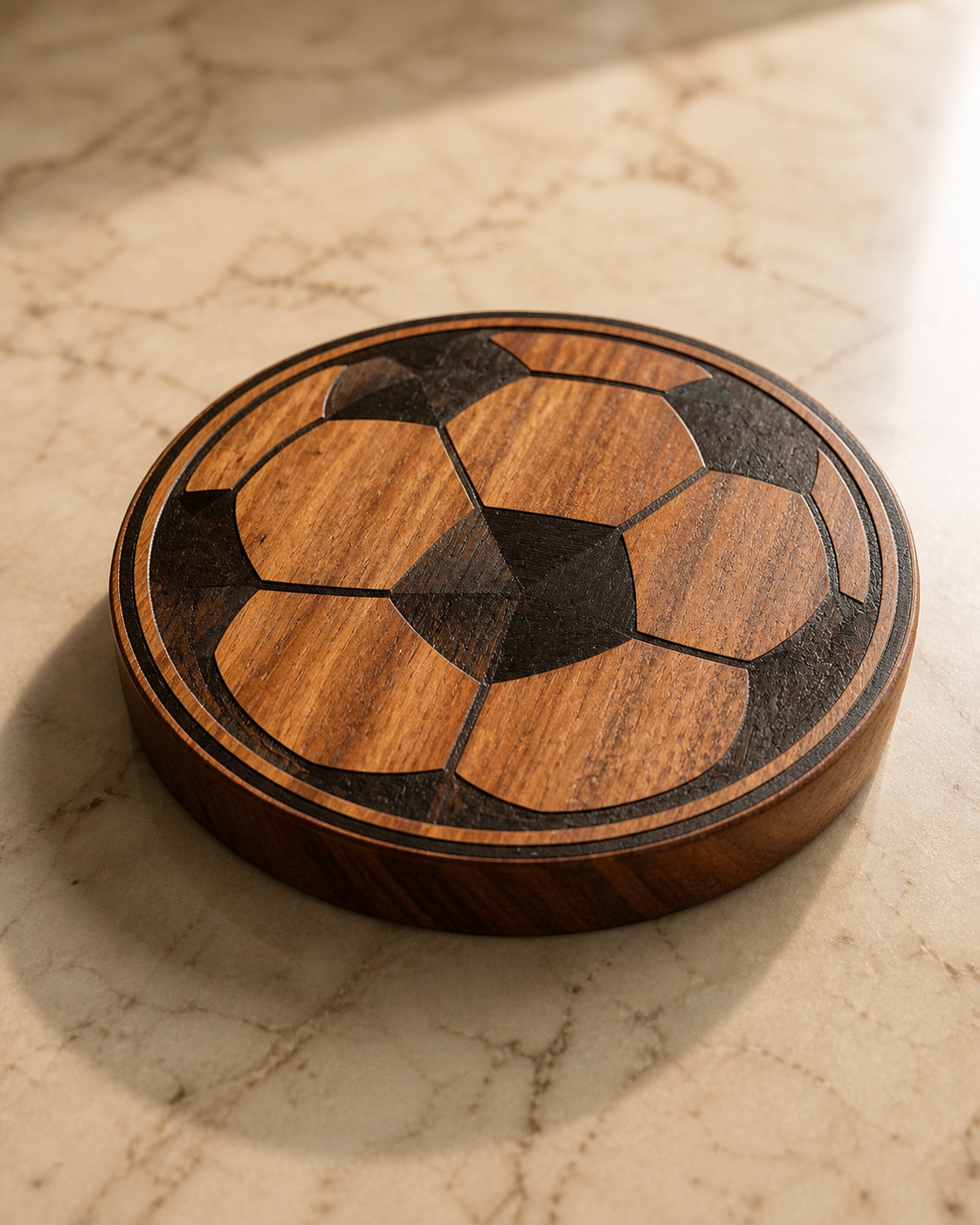 Tabla Artesanal de Tzalam · Grabado Balón de Fútbol