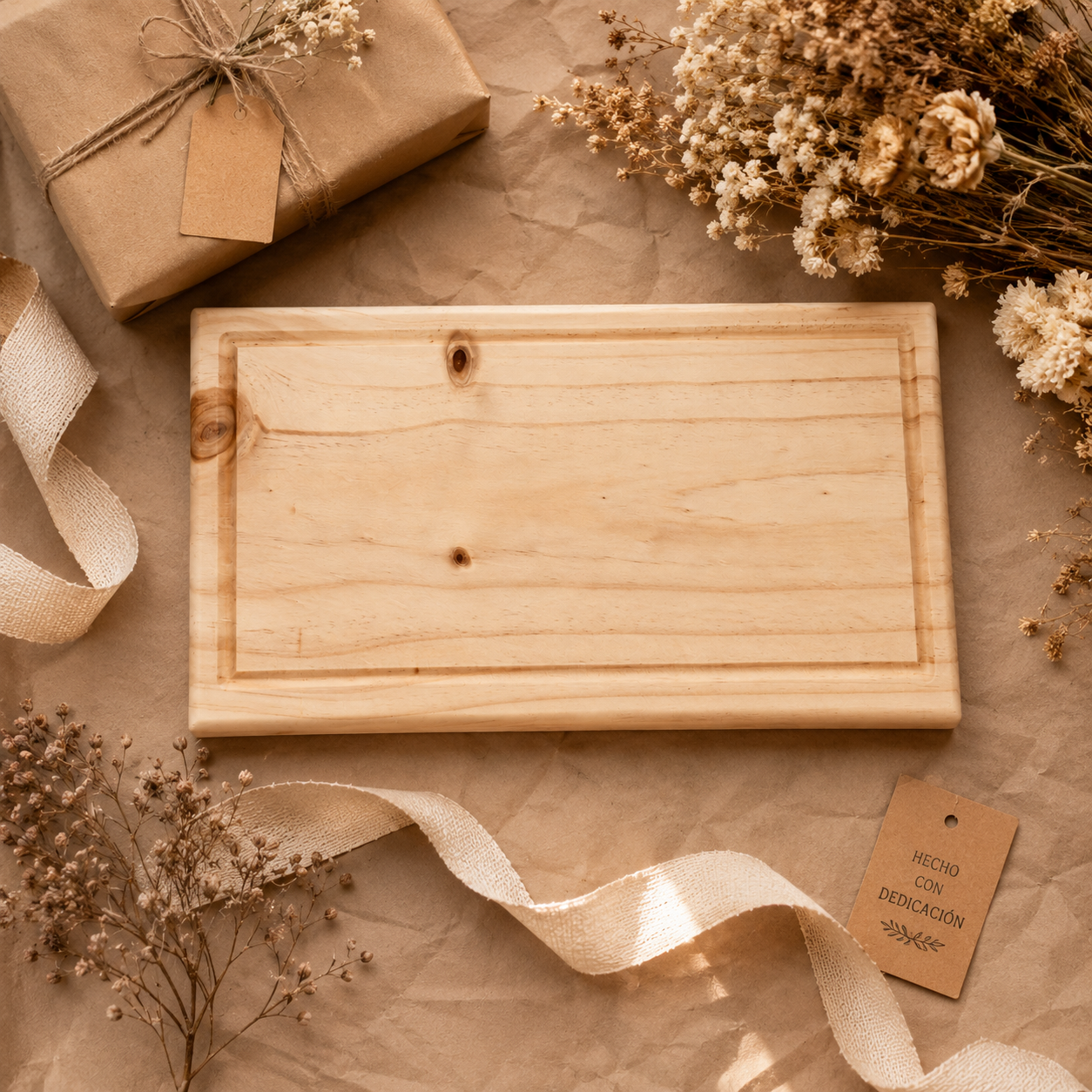 Tabla de Pino para Picar y Charcutería · Grabado Personalizado