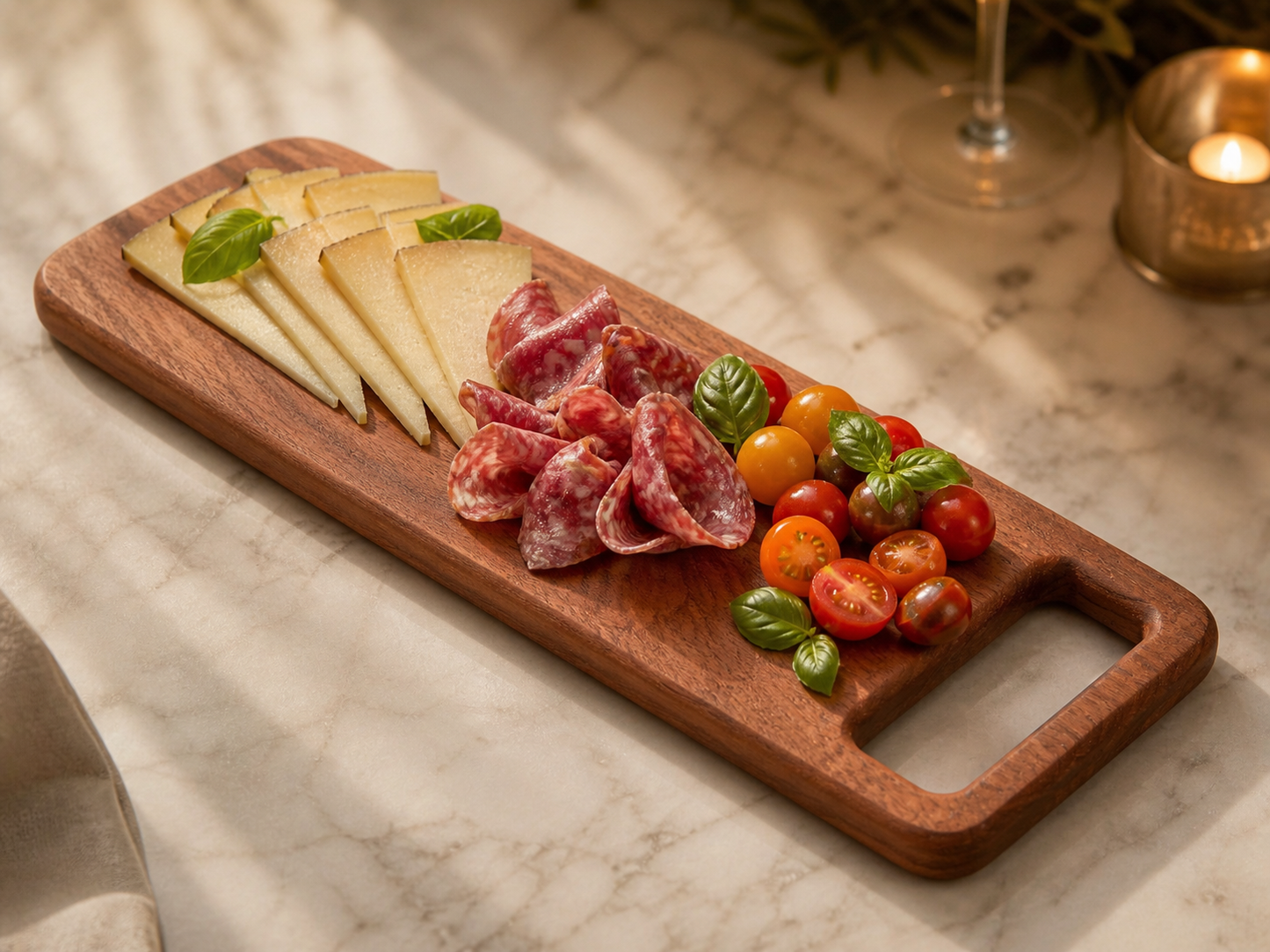 Tabla de Charcutería con Asa de Parota